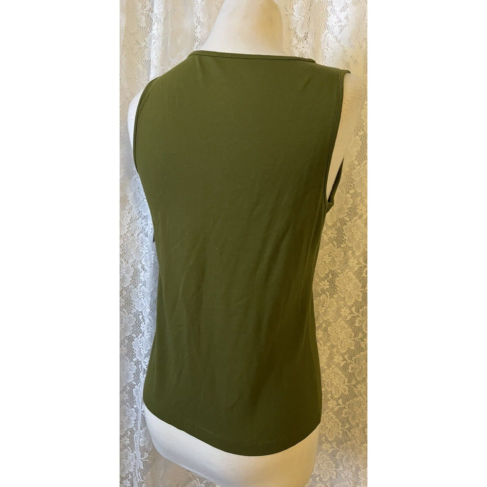 Gillard & Hanson Women's Green Top sleeveless Scoop Neck size M - Picture 4 of 9